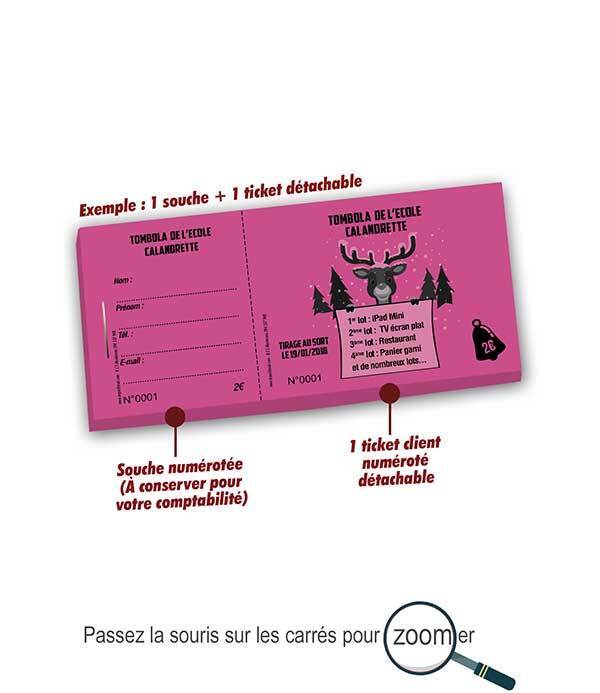 imprimer billet de tombola pas cher noel Calandrette