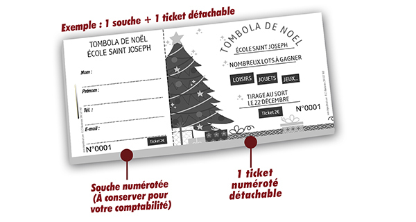 Imprimer billeterie tombola Noël