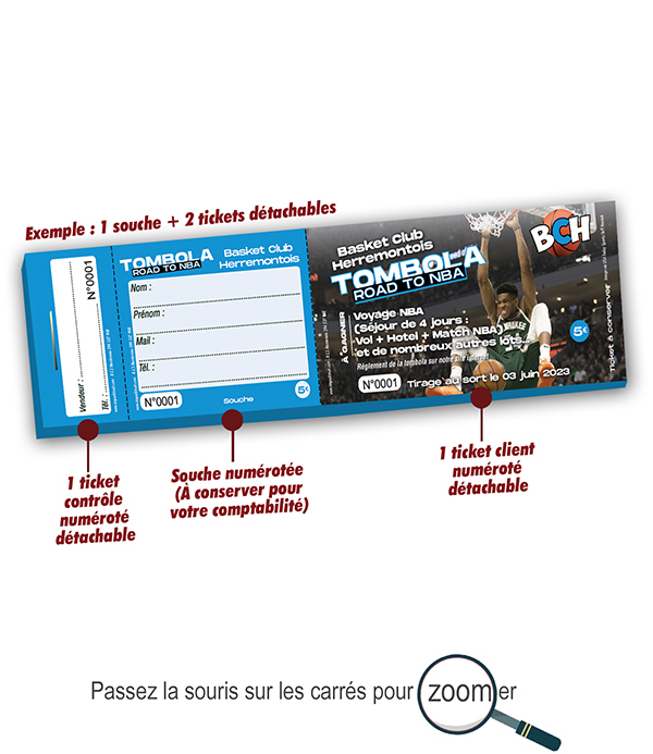 imprimer billets tombola basket pas cher