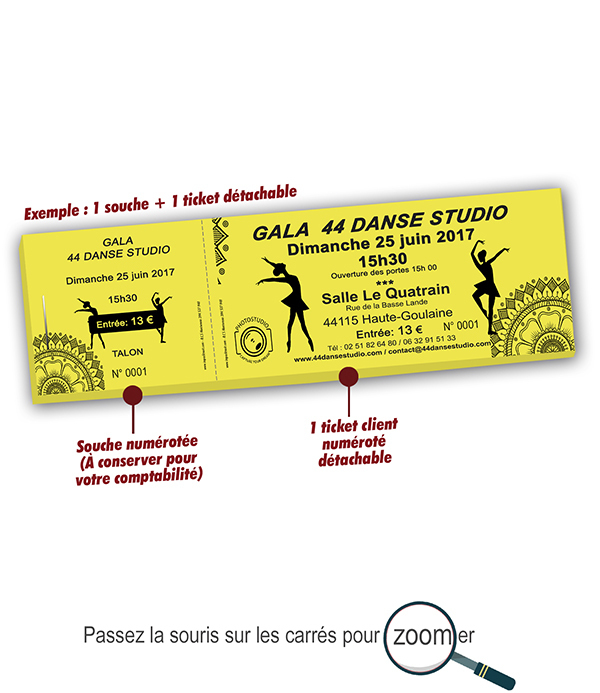 imprimer pas cher billetterie danse gala 44