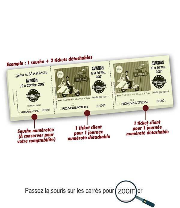 imprimer ticket d'entrée pas cher salon du mariage Avignon