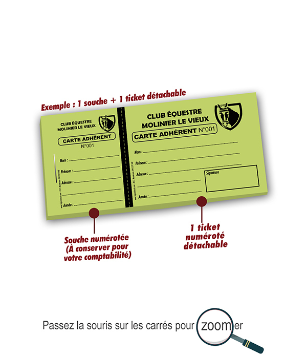 modèle cartes adhérent club d'équitation