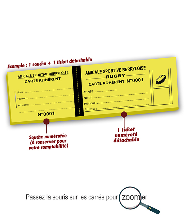 Modèle cartes adhérent papier rigide