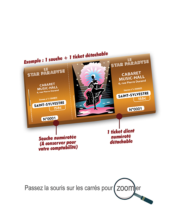 modèle ticket d'entrée pour cabaret