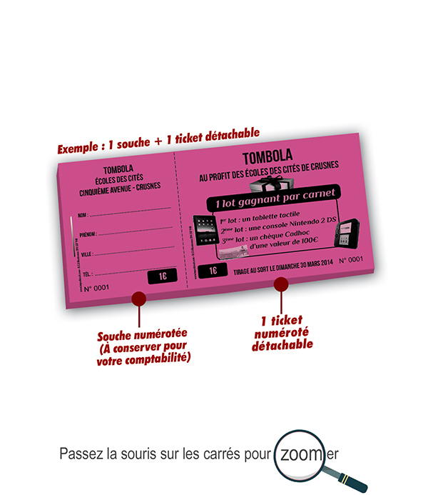 impression tickets de tombola rapide et pas cher école des citées