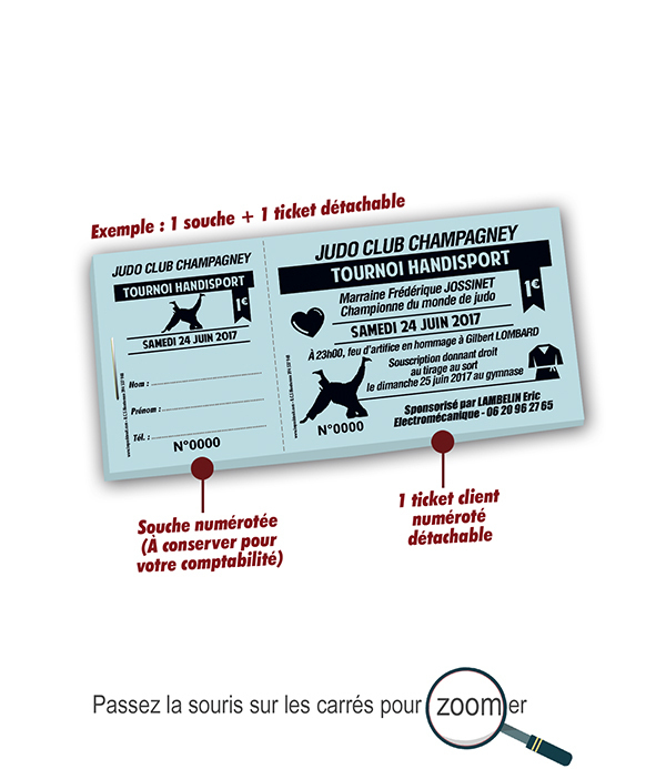 photo de carnet de tickets tombola petit prix associations Handisport