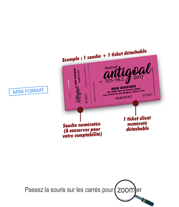 ticket boisson Antigoal bière