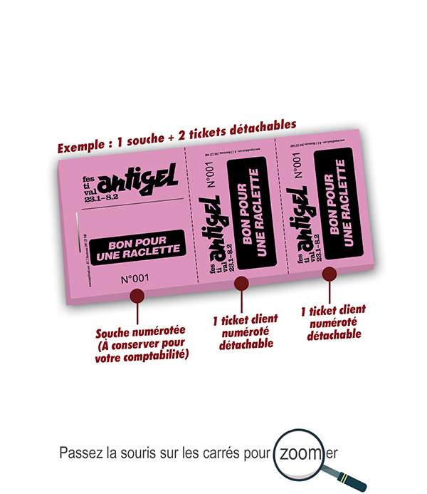 Ticket bon pour une raclette