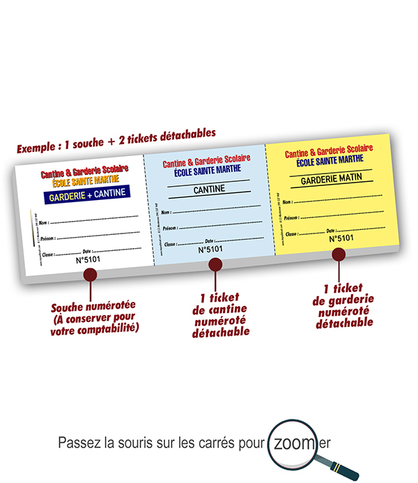 Ticket cantine + garderie