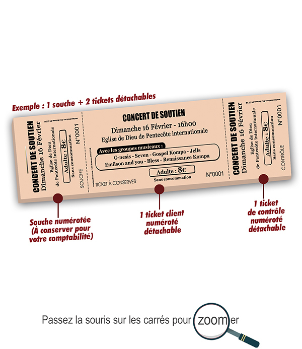 ticket concert de soutien