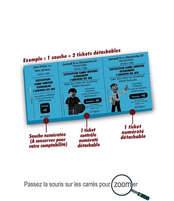 ticket d'entrée exposition du jeu