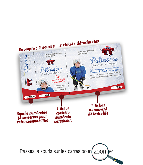 ticket d'entrée patinoire