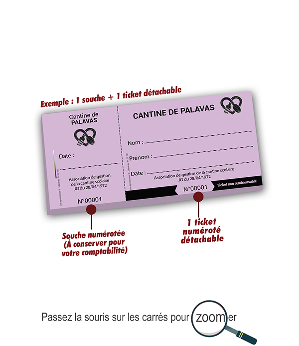 Copie de ticket de cantine association