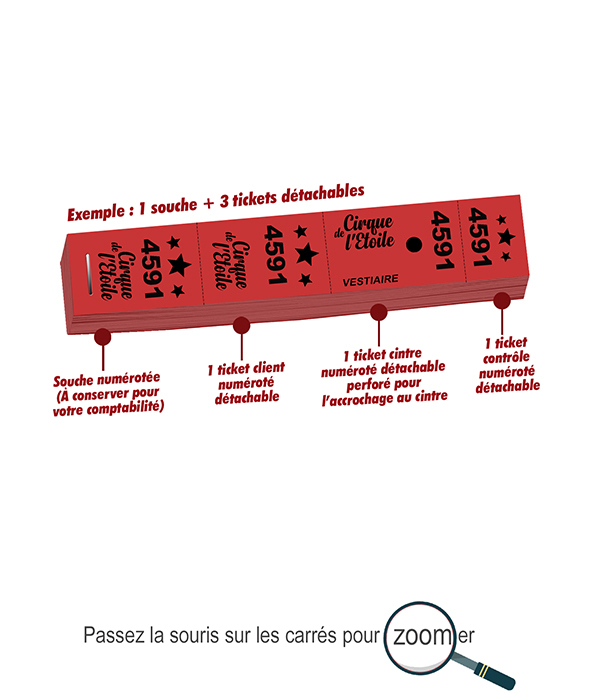 ticket de vestiaire à imprimer pas cher Cirque de l'Etoile