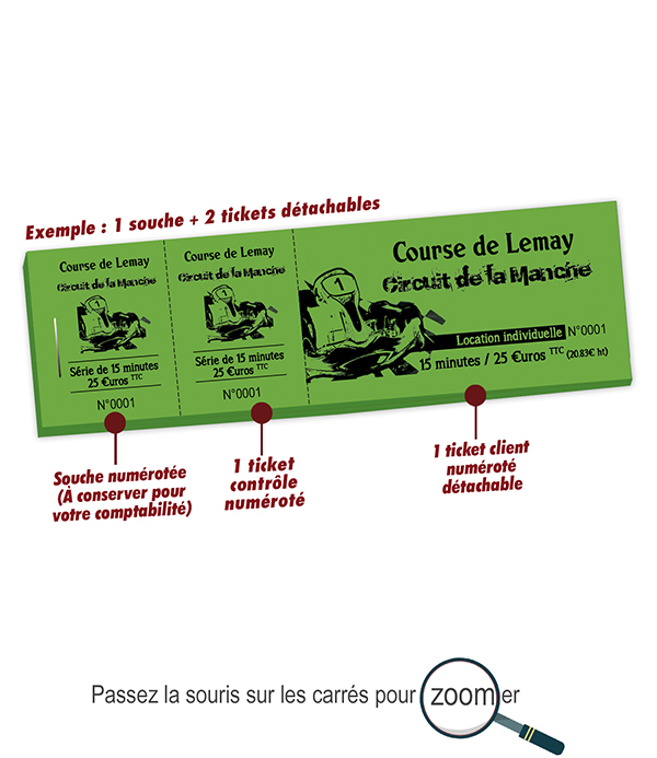 Ticket karting personnalisé