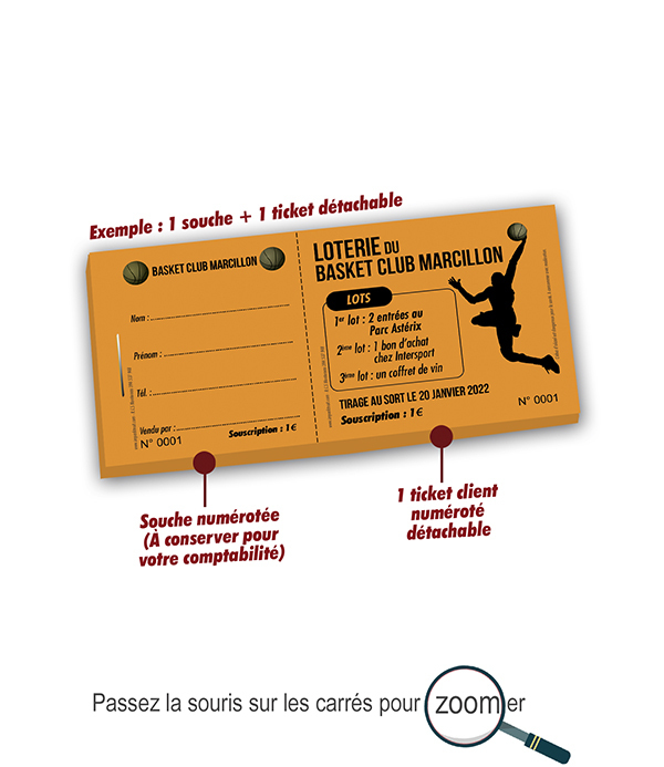 Ticket loterie basket