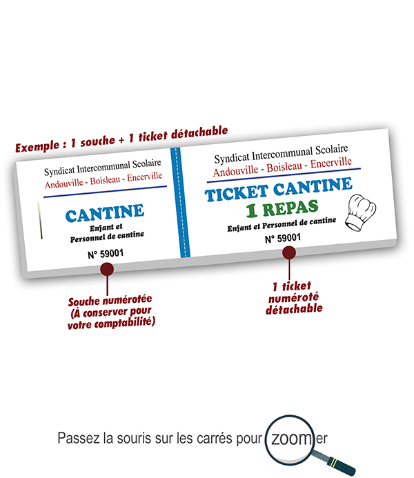 Ticket repas cantine personnel