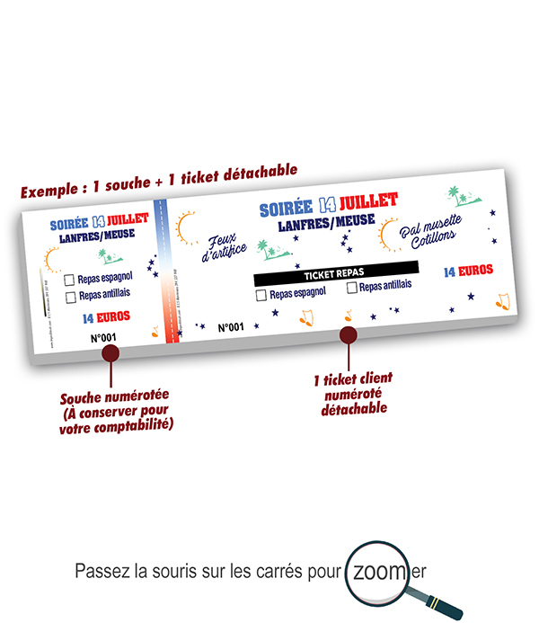 Ticket repas de fête