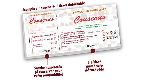 Ticket repas couscous