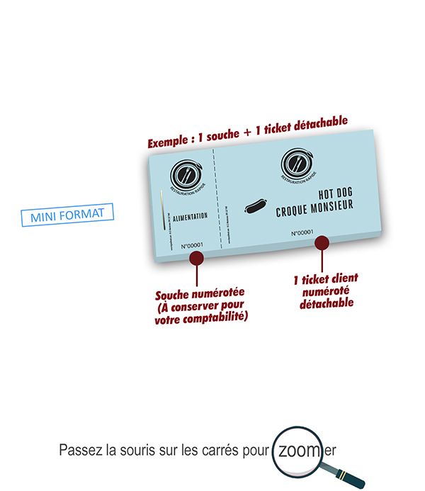 Ticket snack buvette alimentation