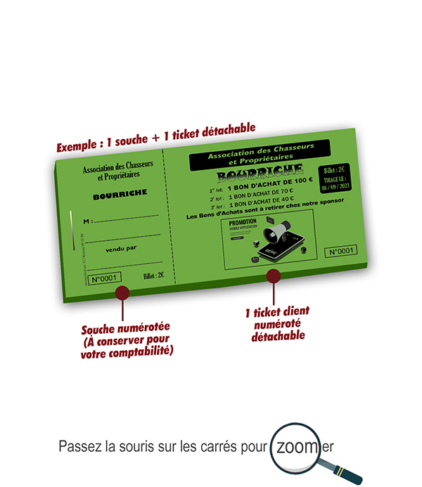 ticket tombola association chasseurs