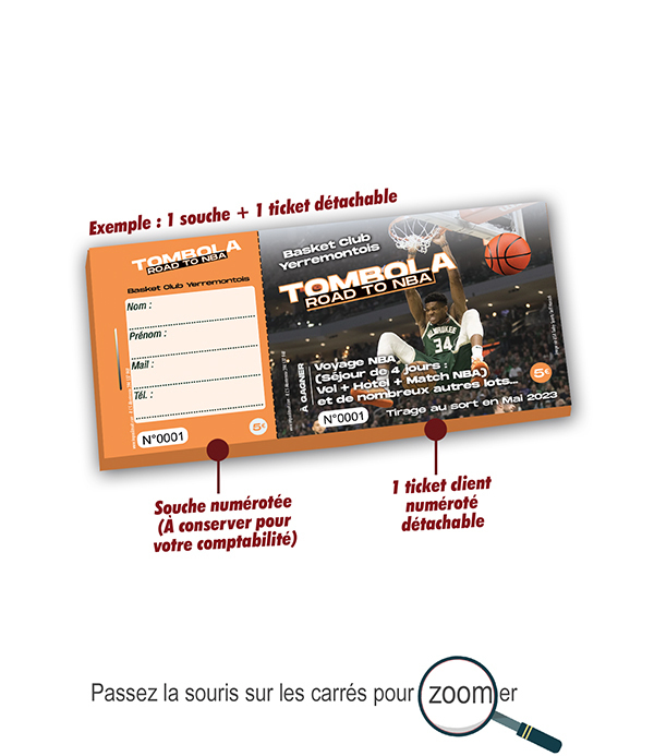 Ticket tombola Basket Club