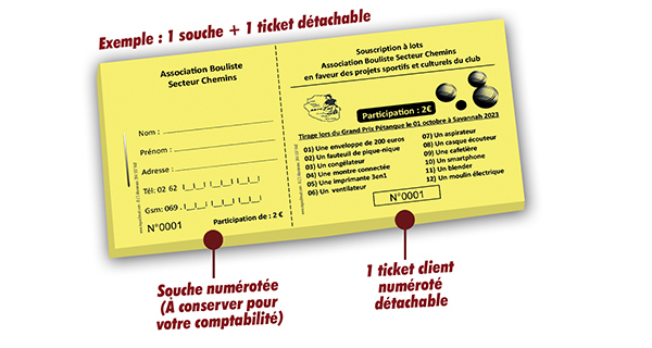 ticket tombola amicale bouliste