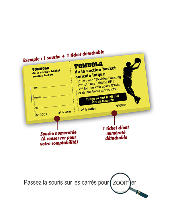 Ticket tombola club de basket