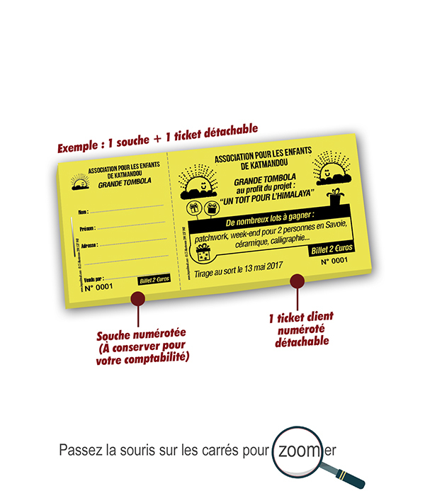 ticket tombola projet solidaire