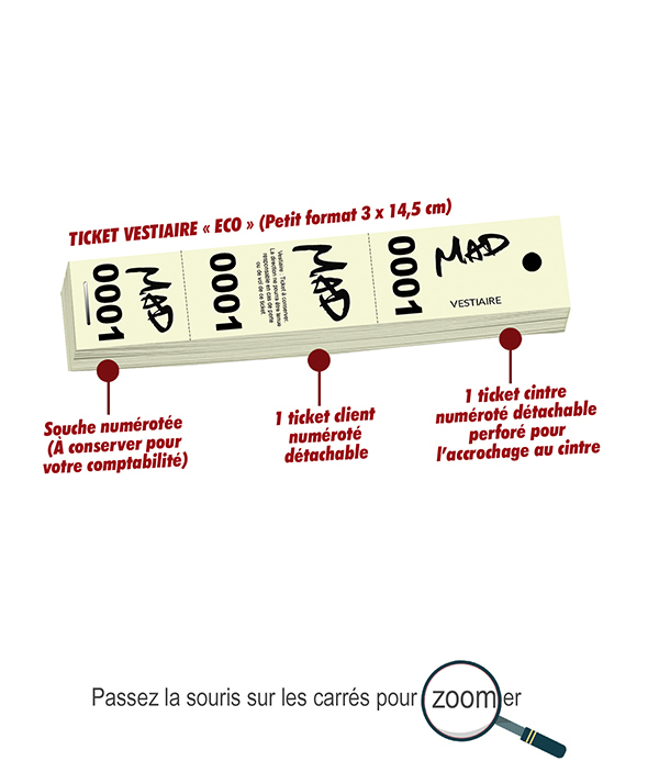 tickets de vestiaire à imprimer en grosse quantité et pas cher Mad