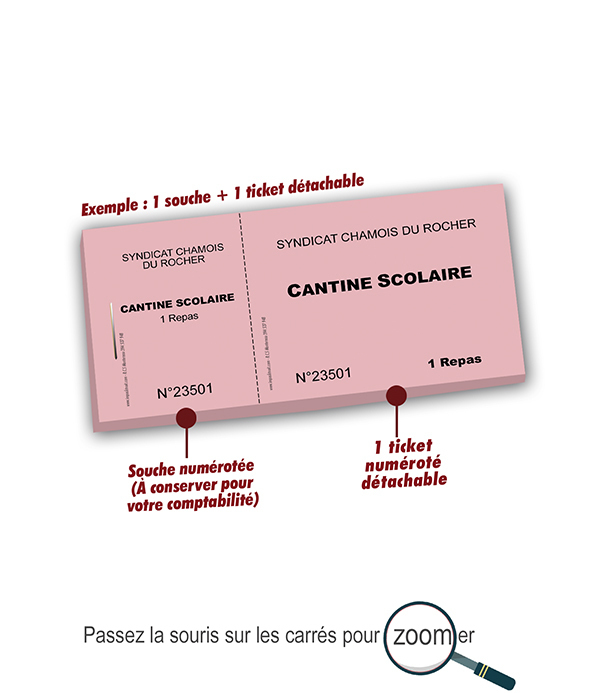 tickets pour cantine scoalire 1 repas