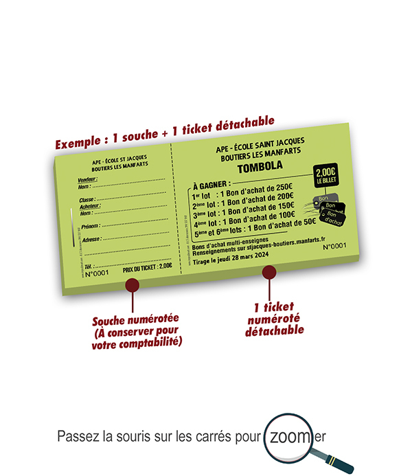 Copie de tickets pour tombola Luberville