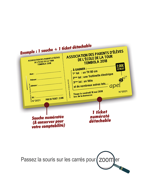 Carnet billetterie eco couleur - Carnets billetterie / tombola