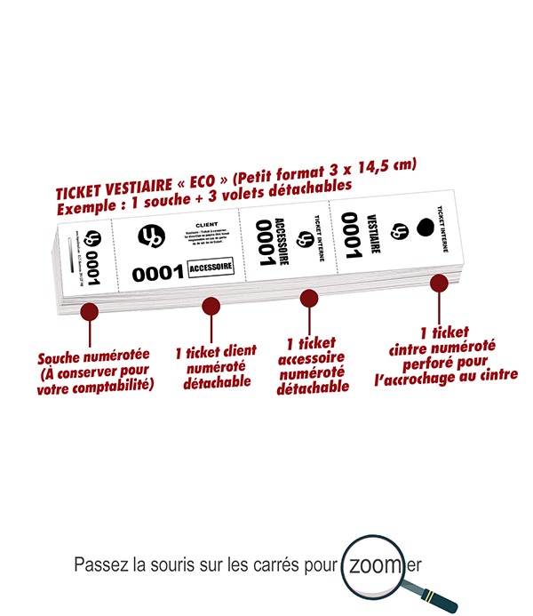 exemple tickets de vestiaire pas cher pour cintre uniparty