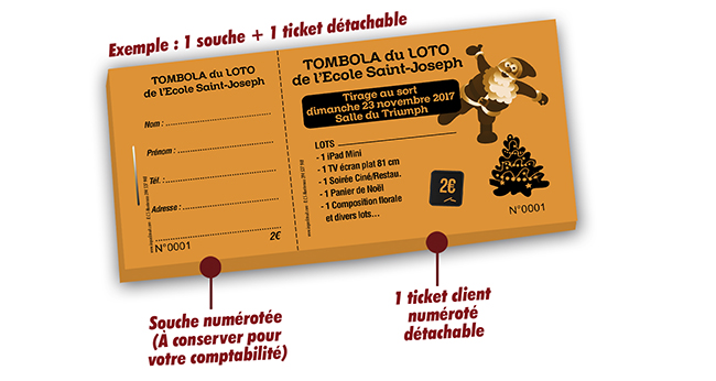 exemple billetterie tombola de noel pas cher Saint Joseph