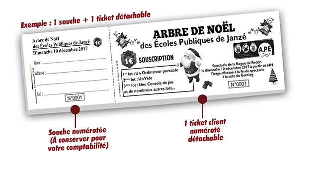 exemple ticket tombola de noel pas cher Cambloux