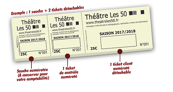 faire imprimer billets d'entrée théatre les 50