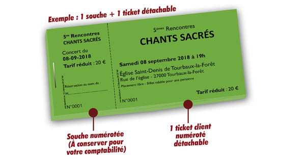 faire imprimer billetterie église chants sacrés