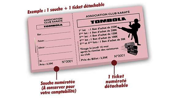 impression ticket tombola karaté