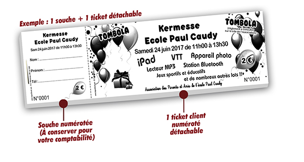 impression billets kermesse Paul Caudy