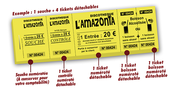 impression carnet à souche amazonia