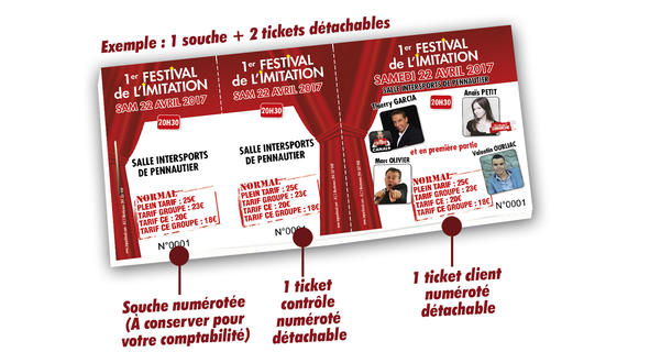 impression billets entrée pour festivals