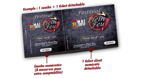 carnets à souches billetterie festival