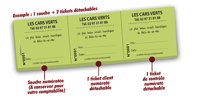 impression ticket de car pas cher Les Cars Verts