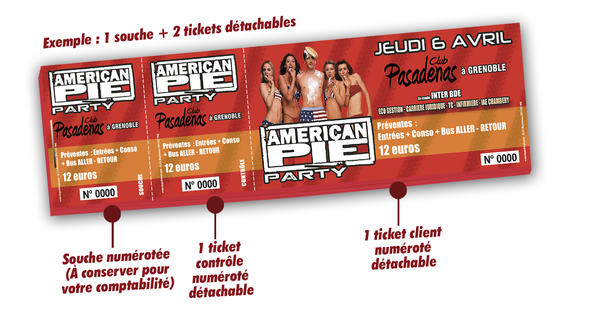 tickets entrée discothèques cabarets théatres AmericanPie