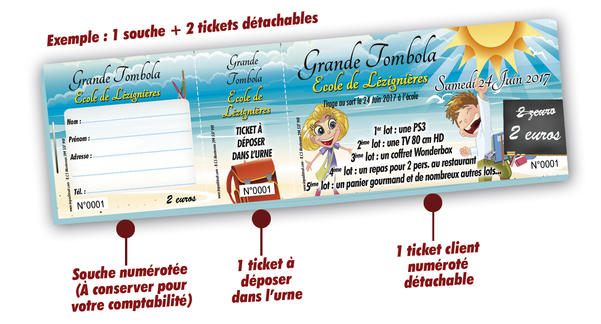 tickets tombola écoles lezignieres