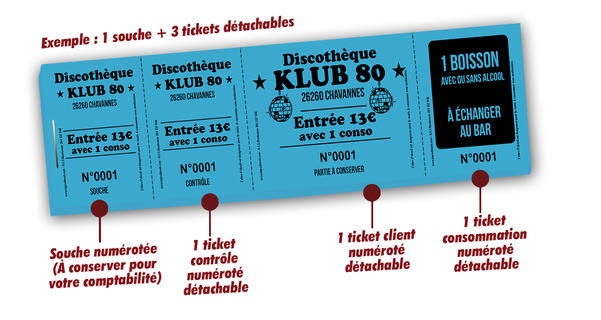 impression pas cher tickets entrée discothèques théatres Klub80