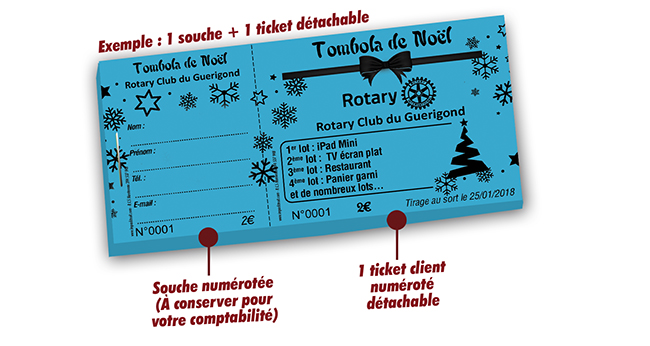 impression tombola noel petit prix Rotary Guerigond