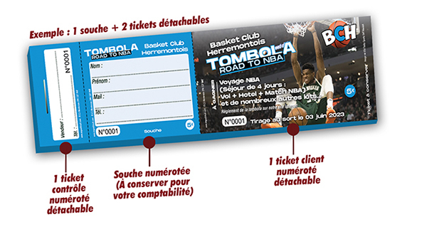 imprimer billets tombola basket pas cher