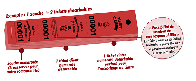 imprimer tickets vestiaire pas cher bal des sapeurs pompiers